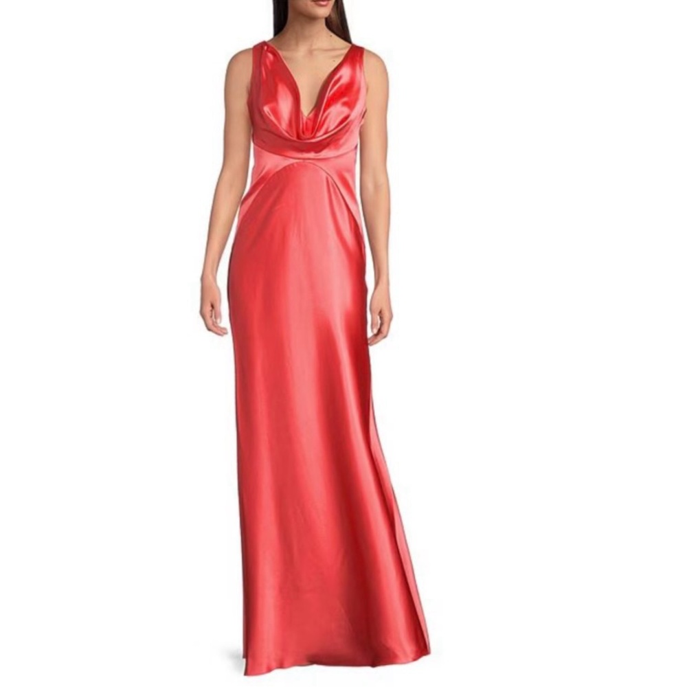 VINCE CAMUTO Satin Cowl Neck Gown